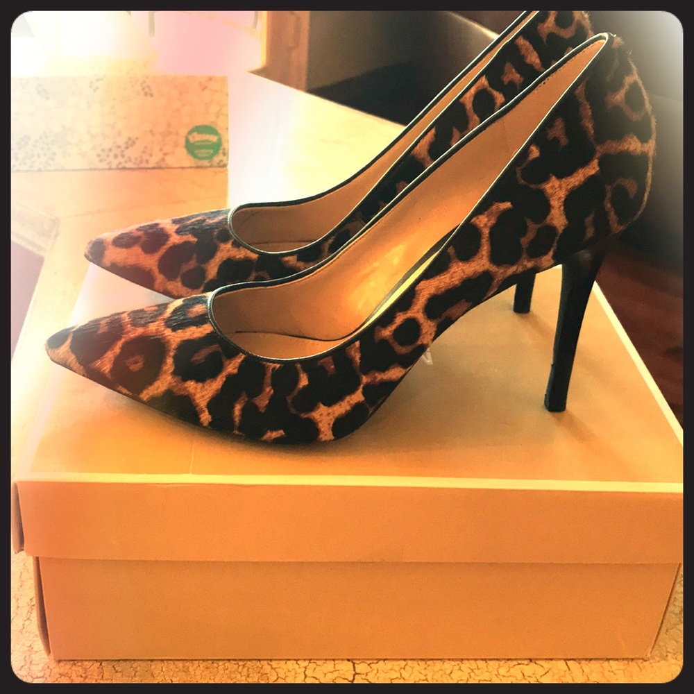 Michael Kors leopard calf hair pump
